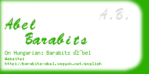 abel barabits business card